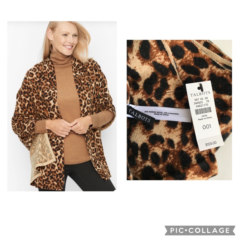 Leopard Cashmere Wrap - Picture 2 of 8